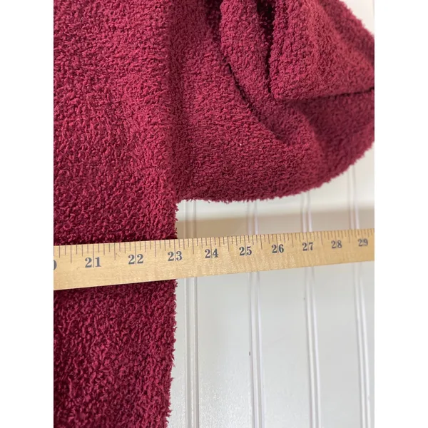 Lulus Womens Burgundy Fuzzy Knit Cropped Turtleneck Sweater Size M Wool Blend - Image 6