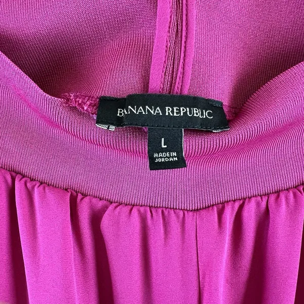 Banana Republic Fuchsia Pink Wide Leg Palazzo Pants Slits Pockets Size Large - Image 7