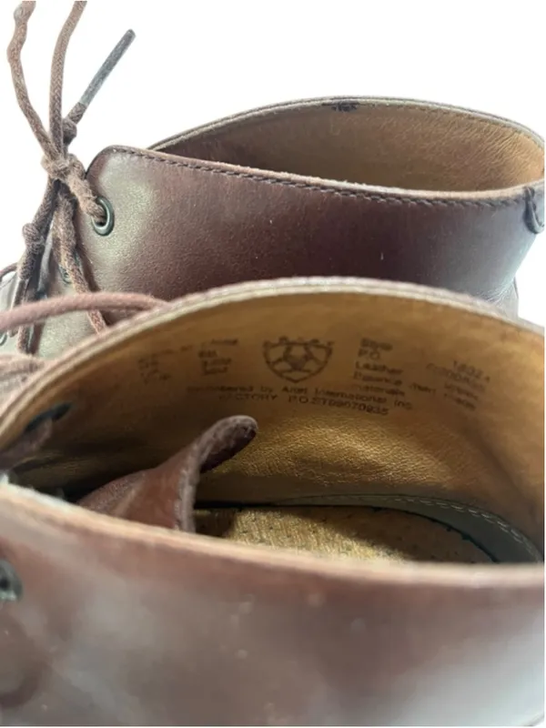 VTG 90s Ariat 16024 Leather Woven Toe Lace Up Ankle Boots Tassel Western 5.5 - Image 3