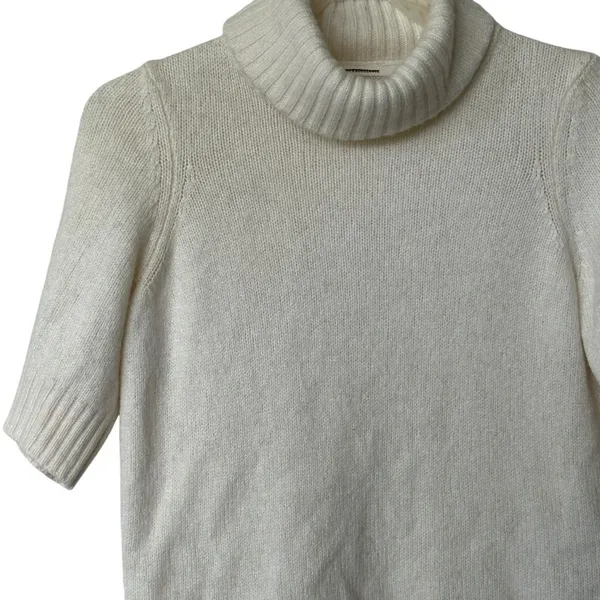 Anthropologie wool blend Cream turtleneck Sweater S Italy made - Image 5