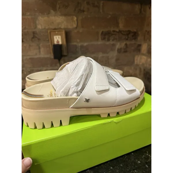 NEW Sam Edelman Eliana White Leather Lug Sole Slide Sandals Size 11 - Image 5