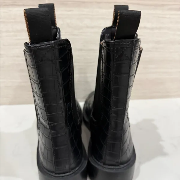 Trench Boots black by h&m size 6 - Image 4
