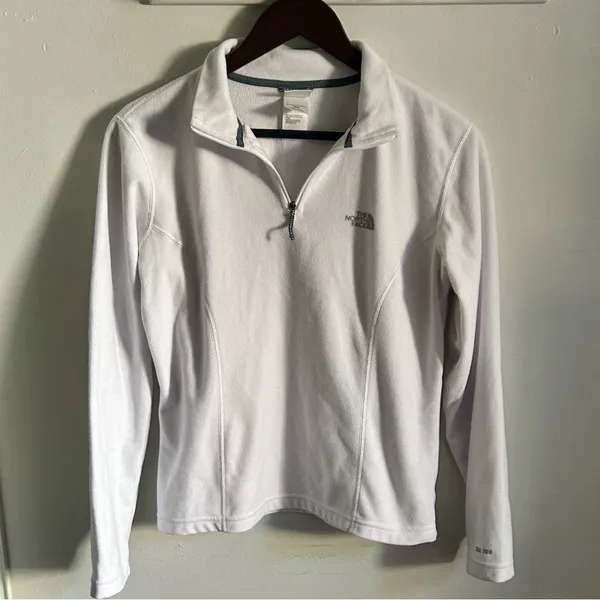 The North Face Women's White Quarter-Zip Pullover Lightweight Fleece Jacket - Image 10