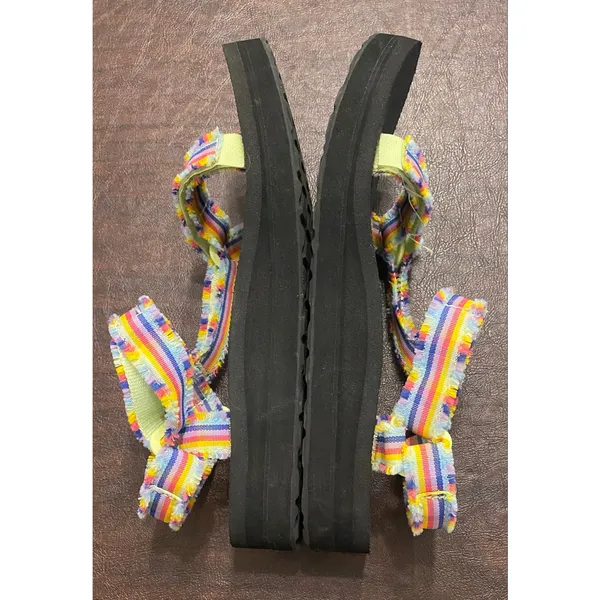 Teva Midform Universal Fray Rainbow Stripe Platform Sandals Women’s 8 EU 39 - Image 6