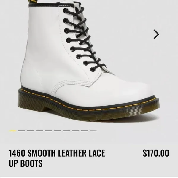 Dr. Martens White Smooth Leather Boots - Image 2