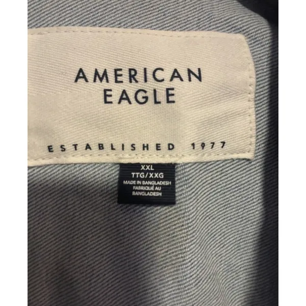 American Eagle Light Blue Zip Collared Denim Vest with Pockets Women's Size XXL - Image 2