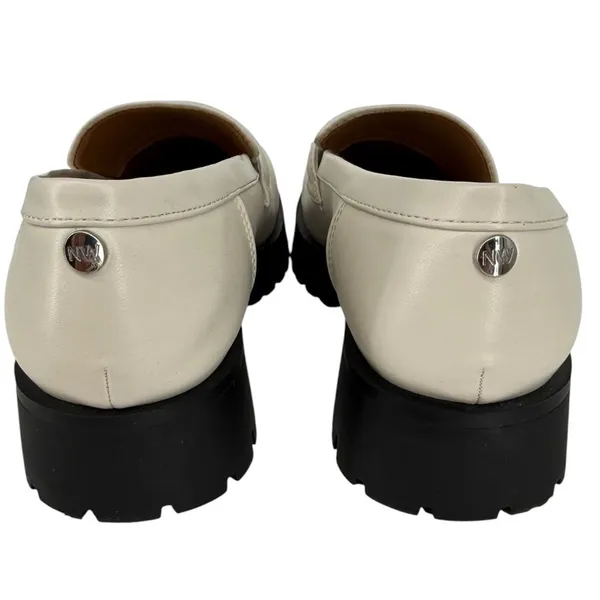 Nine West Womens Gury Slip On Chunky Lug Sole Loafers Cream Size 8.5M Y2K Preppy - Image 9