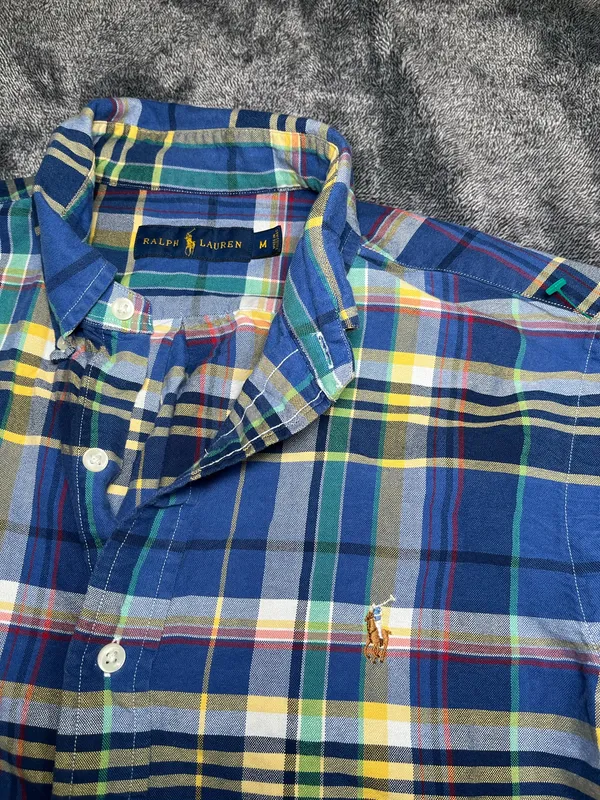 Polo Ralph Lauren Men’s Plaid Button Down Shirt Blue Multicolor Long Sleeve Size M - Image 2