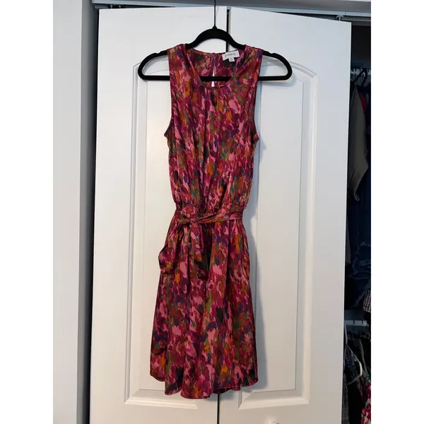 Evereve‎ Floral Print Sleeveless Tie Waist Midi Dress Women's Size M - Image 5