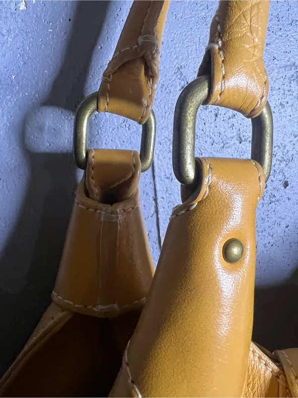 Cole Haan Beige Yellow Pebble Leather Purse Bag - Image 7