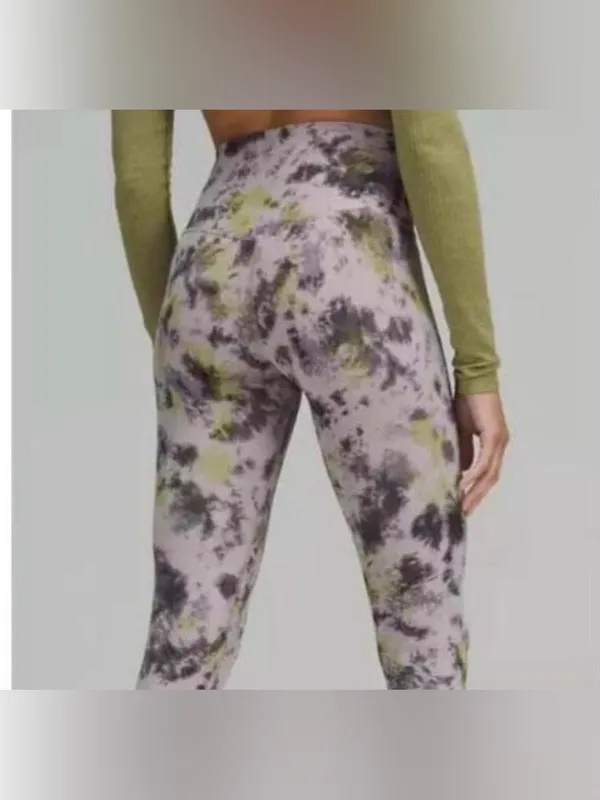 Lululemon Align High‑Rise Leggings – Radial Tie Dye Mauve Grey Multi, Size 10 - Image 2