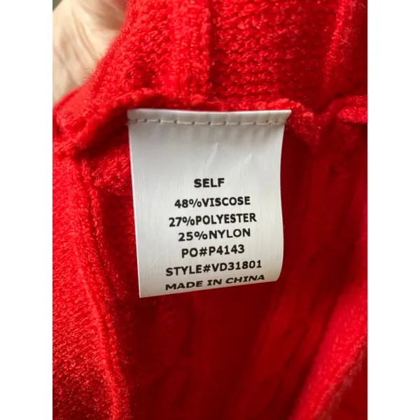 Vine & Love Midi Dress Knit Sweater Cable Red Festive‎ Christmas S Holiday Cozy - Image 7