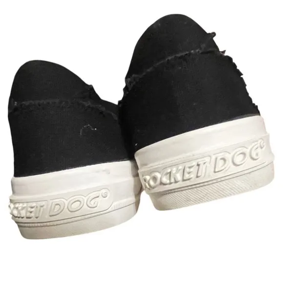 Rocket Dog Jazzin Black Canvas Low Top Frayed Sneakers Womens 9 C317/0721‎ - Image 6