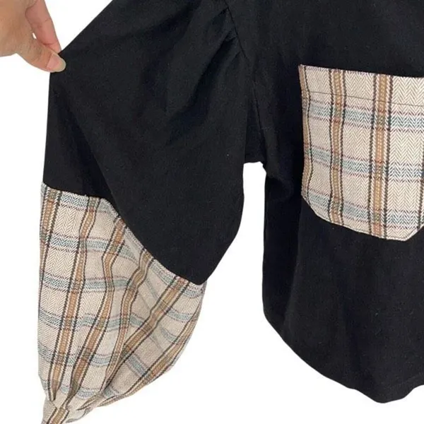 SHEIN Tartan Panel Corduroy Crop Shacket Size Medium‎ - Image 6
