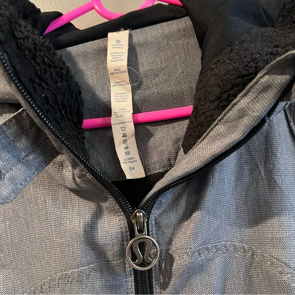 Women's Lululemon Apres Run Anorak Gray Heathered Herringbone Hooded Jacket 6 - Image 6
