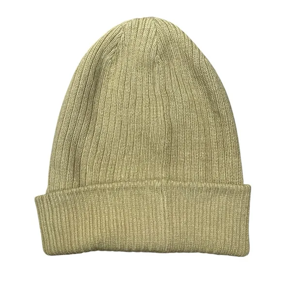 Aritzia Sunday Best Womens Brown Rib Knit Cuffed Fold Up Beanie Cap Hat One Size - Image 2