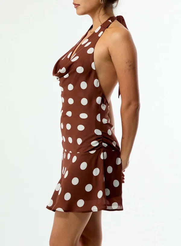 PacSun Polka Dot Halter Mini Dress - Image 2