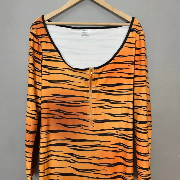 Spirit Catsuit Halloween Costume Tiger Bodysuit ONLY Adult Women Size Large Tail - Image 4