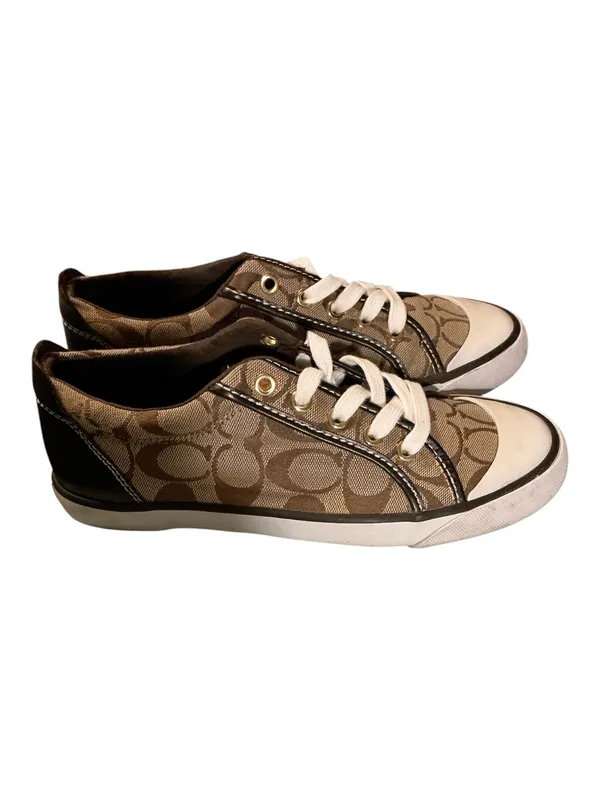 Coach Barrett Signature Canvas Low Top Sneakers Brown / Tan Size 7B - Image 3
