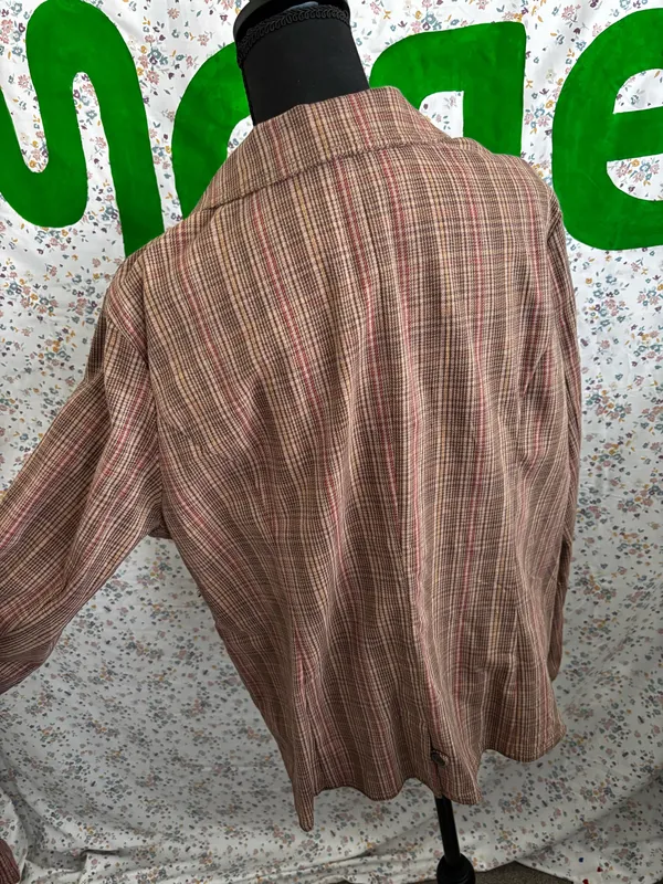 Plaid Brown Vintage Blazer Size XL - Image 4