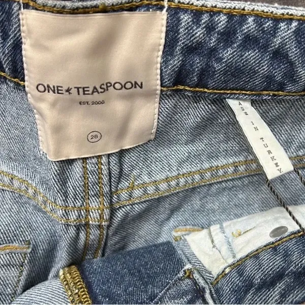 Revolve One Teaspoon Blue Mid Waist Wide Leg Jackson Jeans(Size 28) - Image 11
