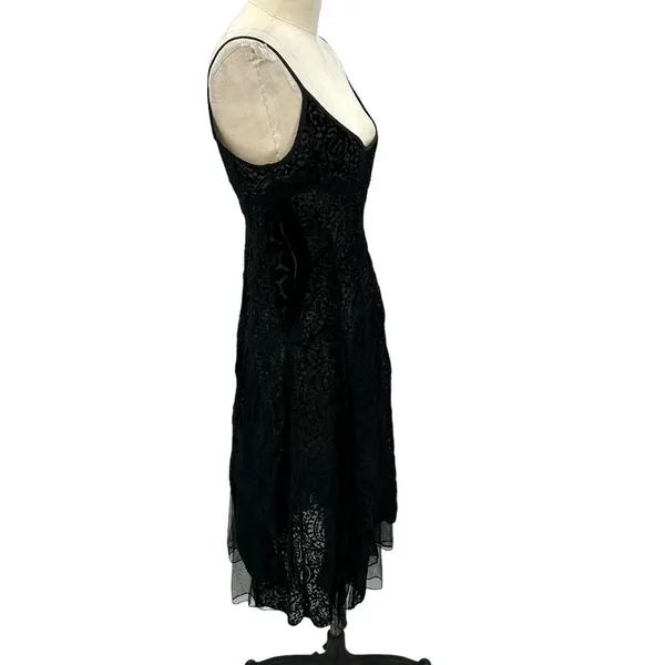 Free People Intimately Black‎ Burnout Velvet Slip Dress Size XS - Image 5