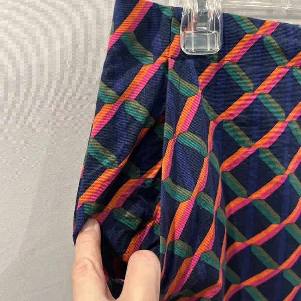 Trina Turk Skirt Womens Size 2 Navy Pink Orange Green Pockets - Image 2