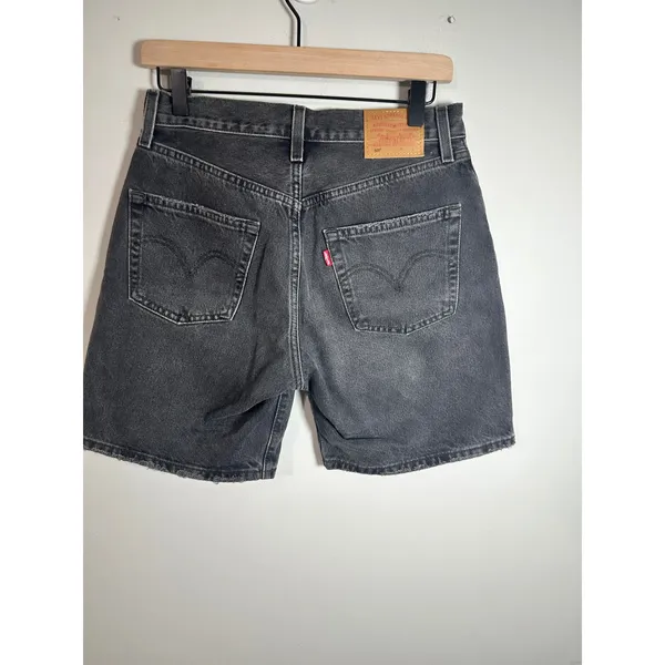 Levis 501 Original Premium Denim Shorts Black Grey W26 A1962-0007 High Rise - Image 5