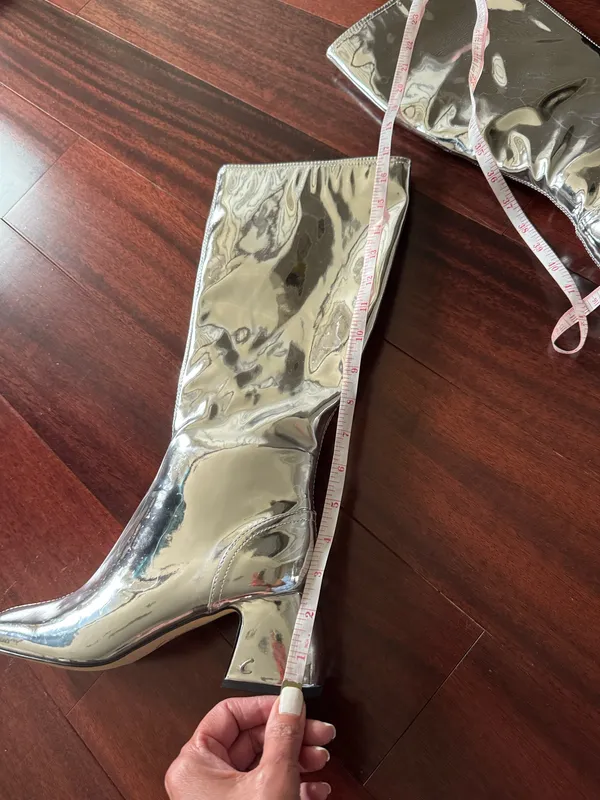 New Sam Edelman, high silver boots, size 6 no box - Image 4