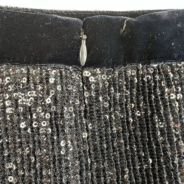 Free People Sz 10 Wild Child Sequined Mini Skirt‎ Navy Blue Cocktail Party - Image 6