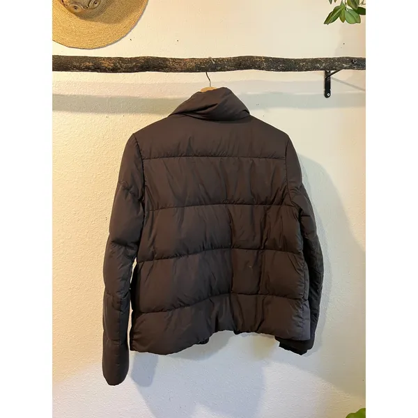 Patagonia Matte Black Silent Down Jacket Women's Size Small Snap Button Classic - Image 6