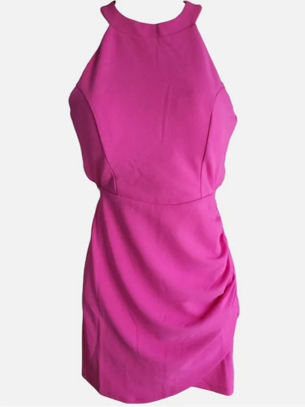 Sincerly Jules Hot Pink Rhinestone Fringe Open-Back Mini - Image 8