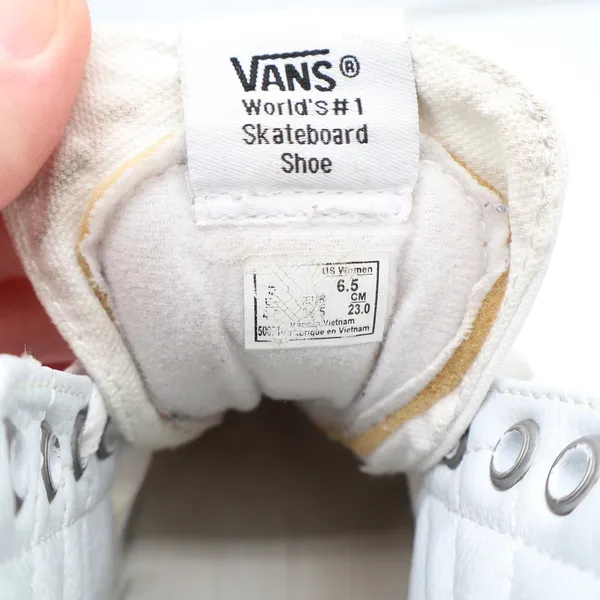 Vans Sk8-Hi High Top Sneakers Off White Canvas Skate Shoes Womens 6.5 - Image 6