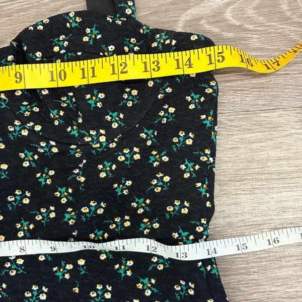 Hutch Ditsy Floral Corset Mini Dress Black Sweetheart Ruffle Flounce Hem‎ Small - Image 9