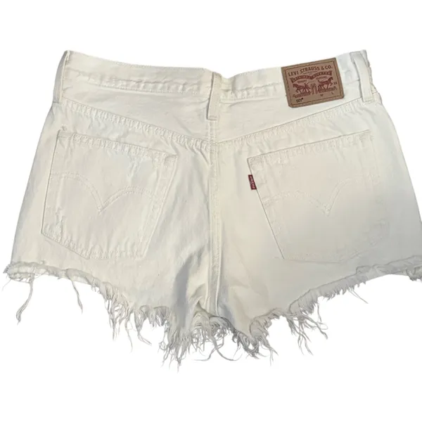 Levi’s 501 distressed buttonfly cut off denim shorts - Image 6