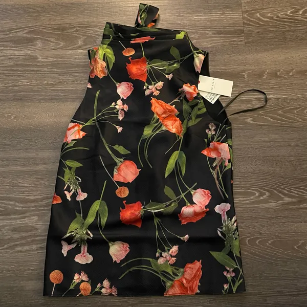 NWT Ted Baker London raeven cowl neck black floral sleeveless top. Size 2 medium - Image 6