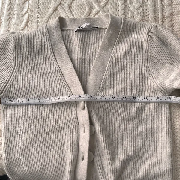 Zara Ribbed Knit Bell Sleeve Button Up Cardigan Women's XS - Image 5