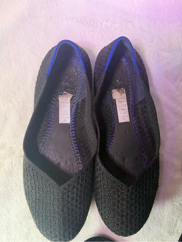 Rothy's Black Knit Ballet Flat with Blue Accent - Image 13