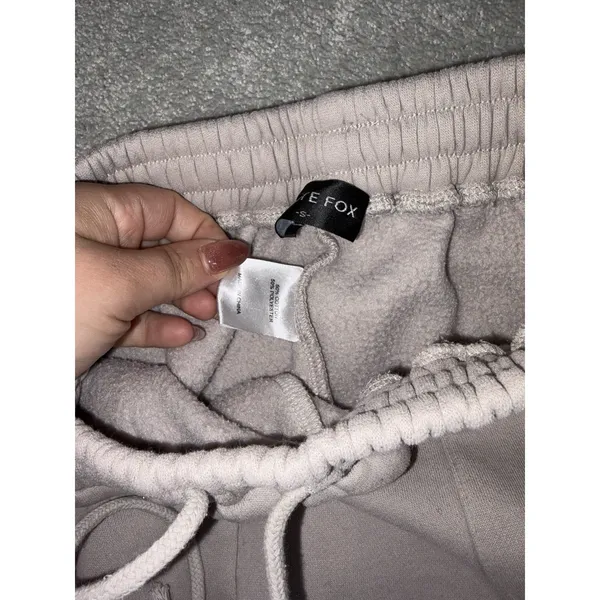 WHITE‎ FOX VOL. 3 Womens Greige Off Stage Sweatpants White Words Small Pockets - Image 4