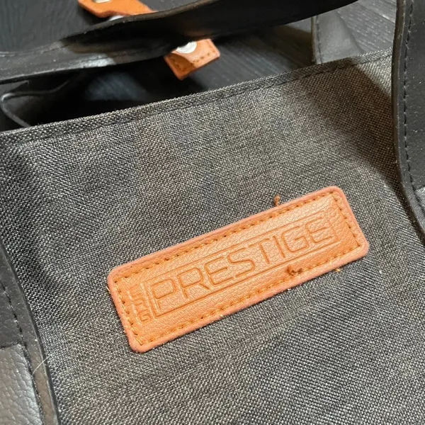 Prestige CRG Charcoal Grey Canvas Tote Bag Faux Leather Trim‎ Work Travel Bag - Image 2