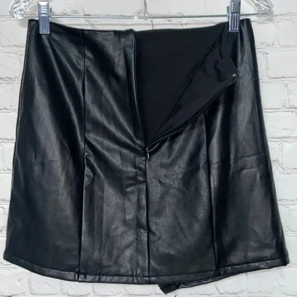 NWT Rewash skirt wet look small black mini skirt‎ asymmetrical whimsigoth - Image 5