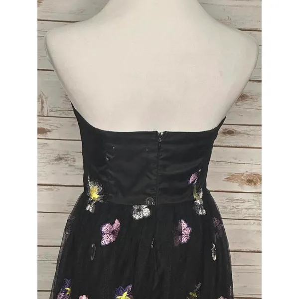 Lilly's Kloset multicolored whimisgoth floral strapless maxi dress Size Small - Image 5