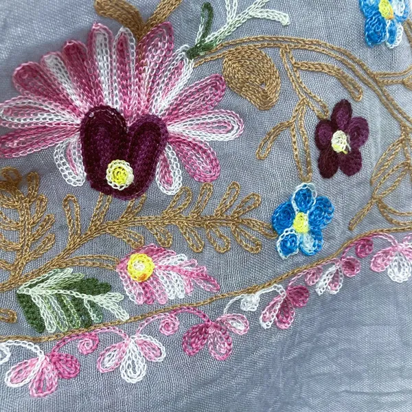 NWT Bijoux Terner Embroidered Floral Border Scarf / Wrap Shawl - Image 8