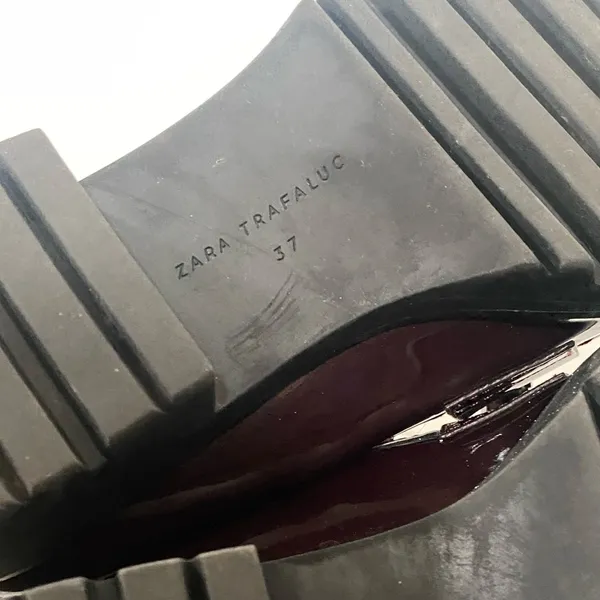 Zara Trafaluc Burgundy Patent Leather Tassel Loafers in EU 37 Women’s 7 Platform - Image 6