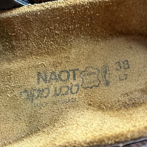 Naot Sarasota Metallic Bronze Leather Sandals Slides Shoes Size 38 L7. - Image 11