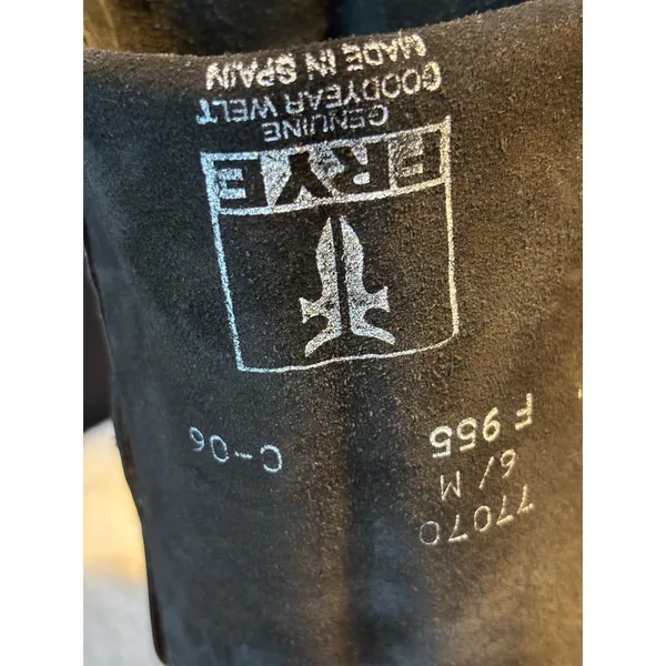 Frye Campus 14L Black Leather Tall Riding Boots Made in Spain 77070 Womens 6 M - Image 4