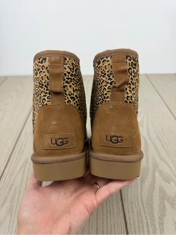 UGG Womens Classic Mini Speckles Boots US10 Chestnut w/ Black $170 - Image 7