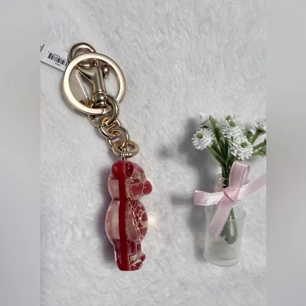 Coach Resin Gummy Bear Bag Charm Gold/Wine CK062 Keychain - Image 3