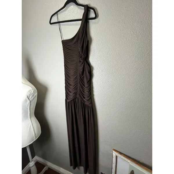 MISA Los Angeles Samsara Cutout Dress Brown ruched Maxi dress Size Small NWT - Image 5