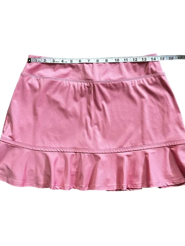 Tommy Bahama Golf Skort Pink Ruffle Hem Hidden Pocket Mini Skirt Medium - Image 5
